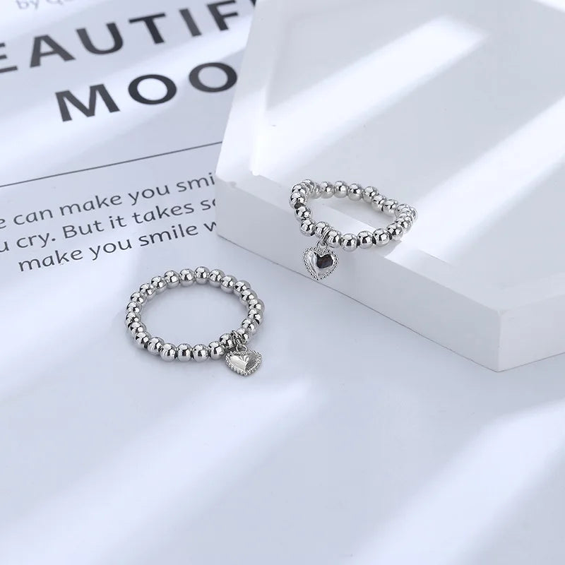 Love beaded Adjustable ring