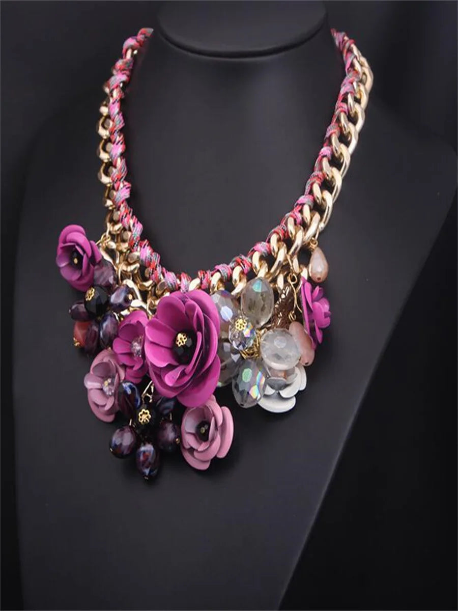 Colorful flower necklace