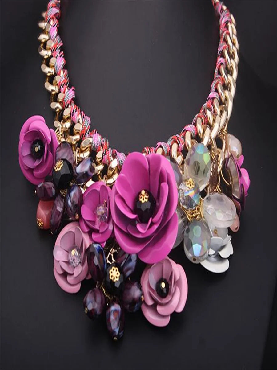 Colorful flower necklace