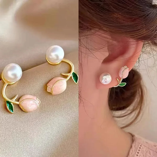 Tulip Flower Stud Earrings