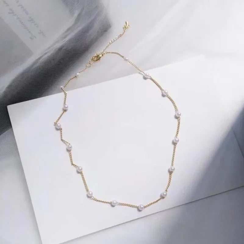 Neck Chain Pearl Choker