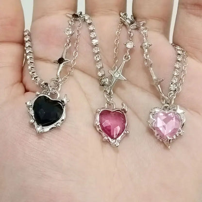 Crystal Heart Pendant Necklace