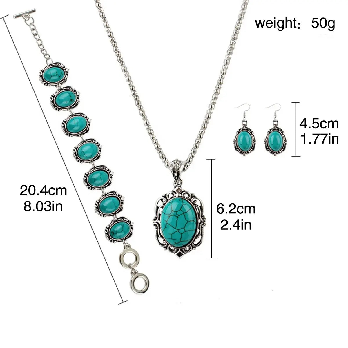 3pcs Turquoise Set