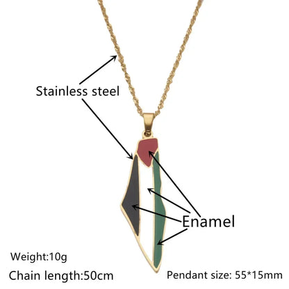 Palestinian Flags Map Pendant