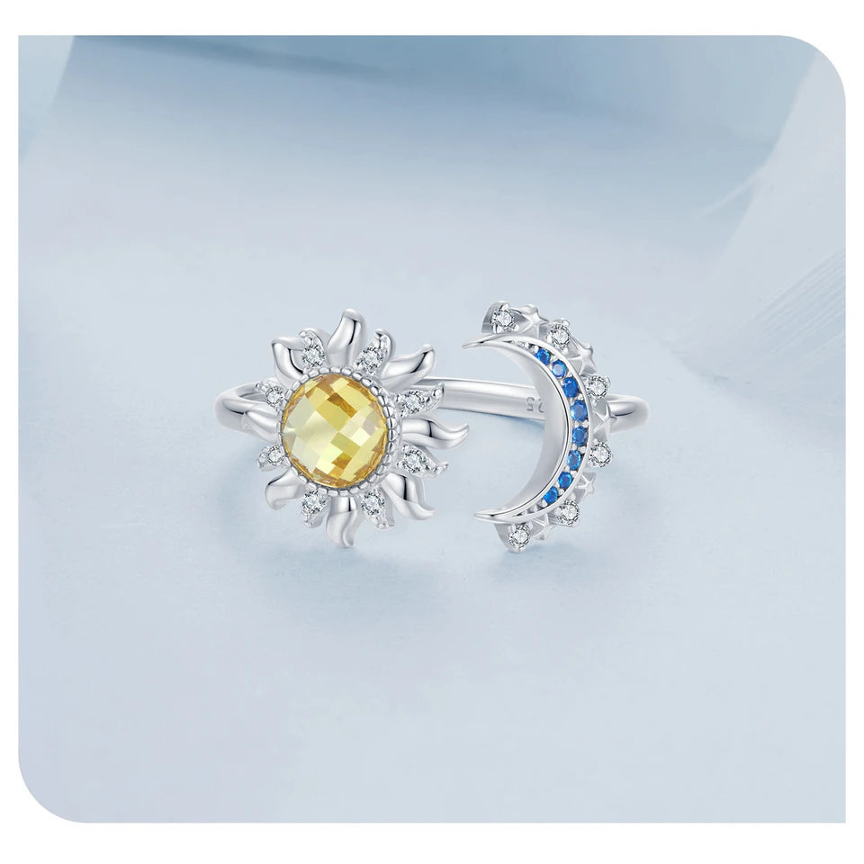 Sun and Moon Adjustable Ring