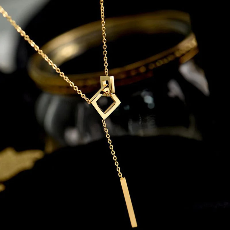 Geometric Square Necklace