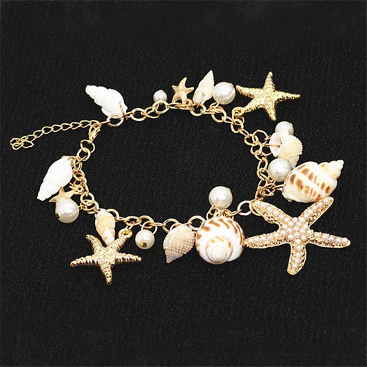 Conch Imitation Pearl Starfish Bracelet