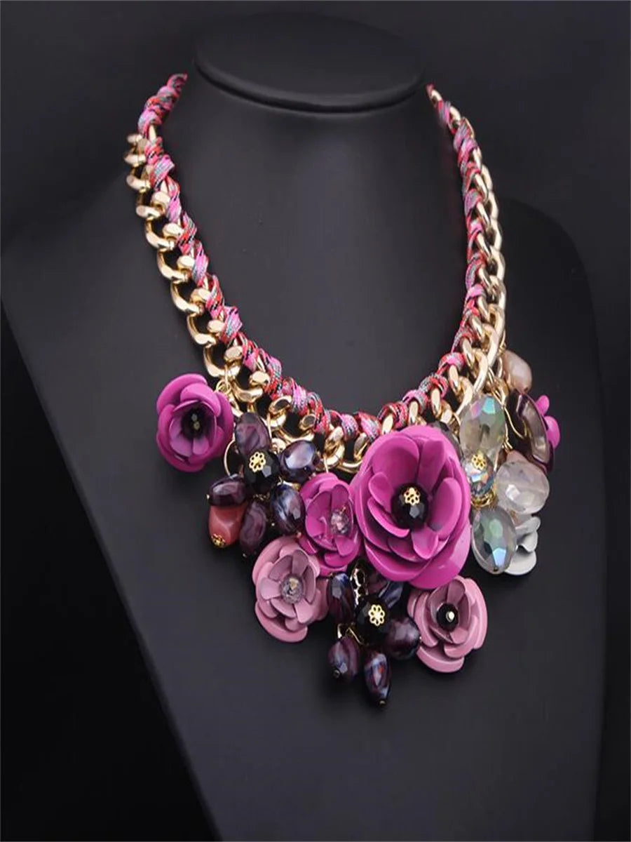 Colorful flower necklace