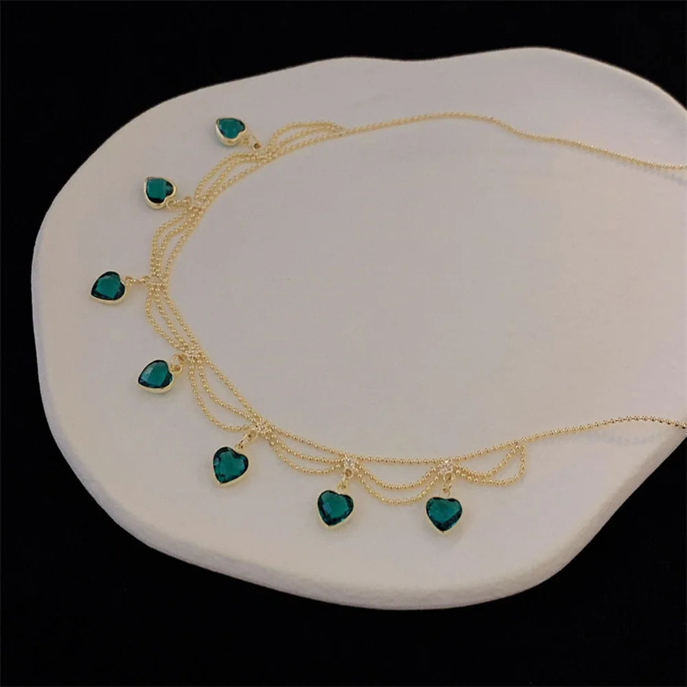 Vintage Emerald Heart Necklace