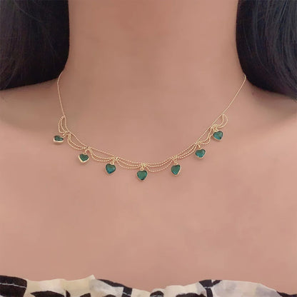 Vintage Emerald Heart Necklace