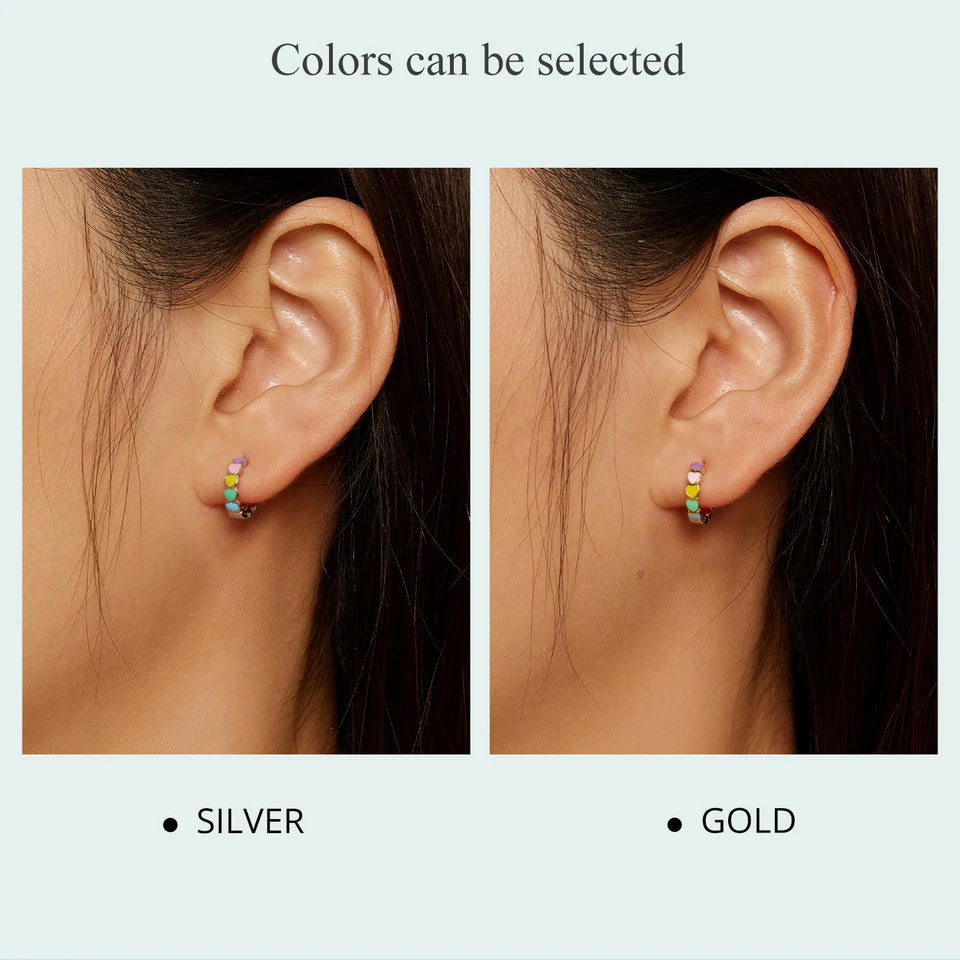 Multicolor Heart Earrings