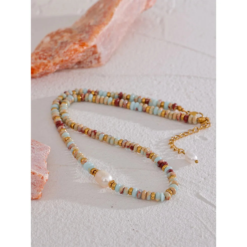 Stone Freshwater Pearl Necklace