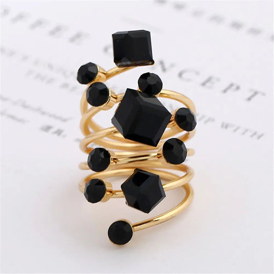 Black stone ring