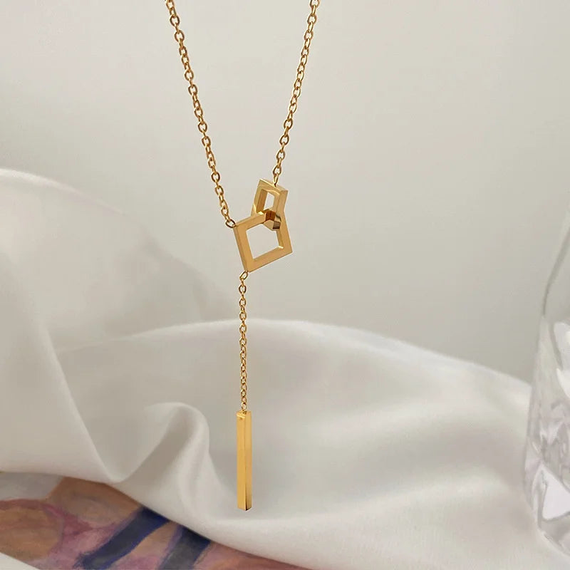 Geometric Square Necklace