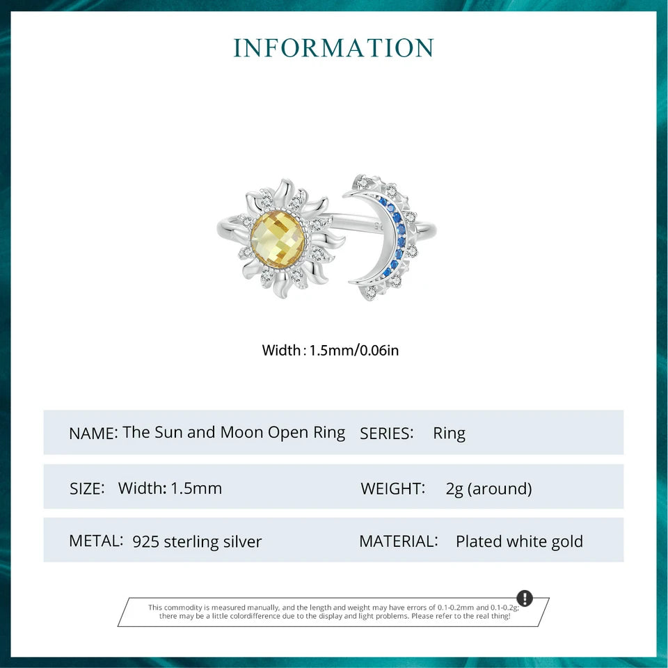 Sun and Moon Adjustable Ring