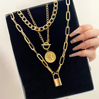 Multilayer Gold Color Pendant Necklace