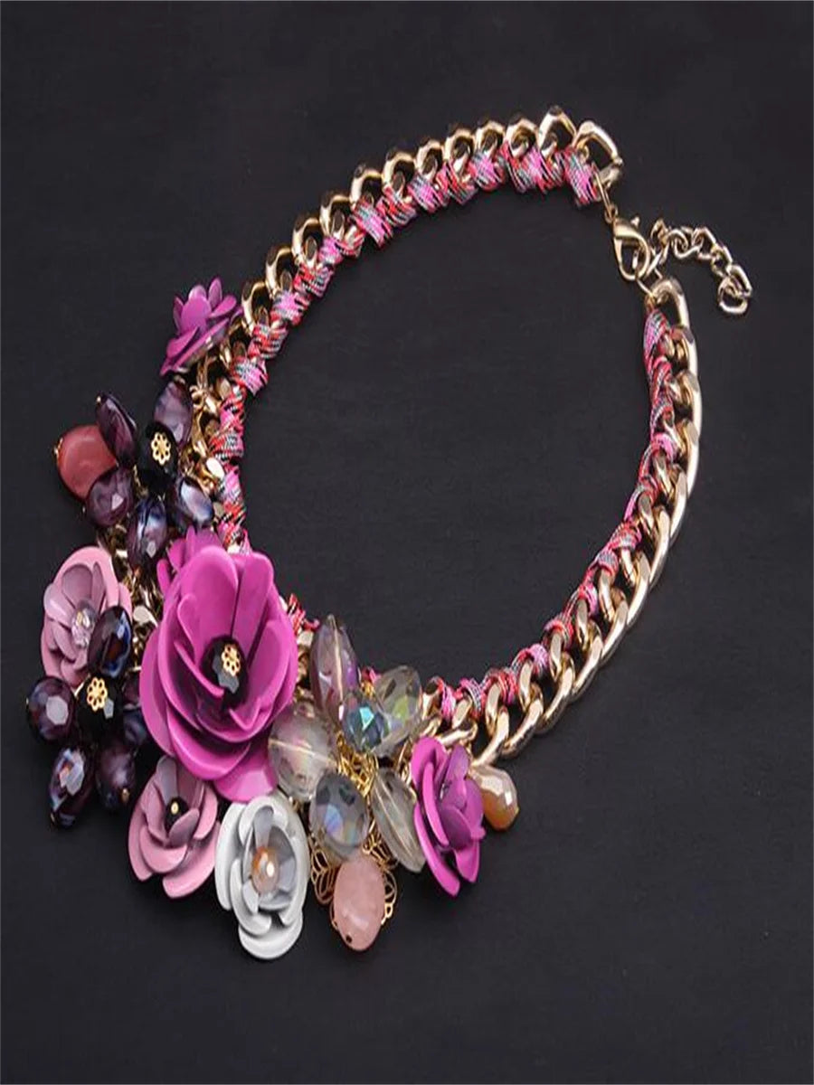 Colorful flower necklace